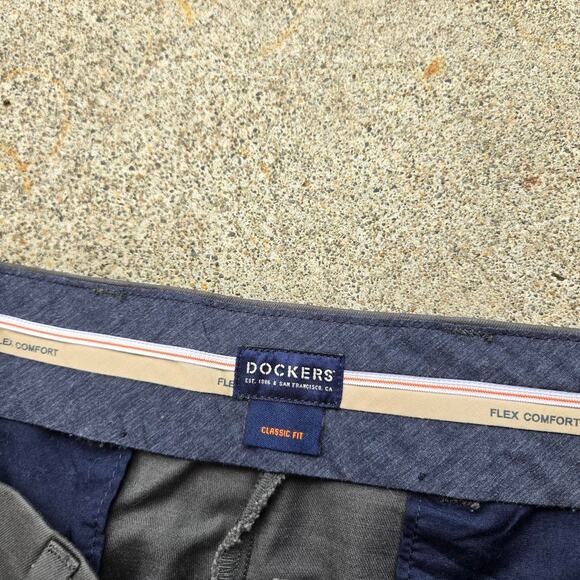 Vtg DOCKERS Classic Fit Earthtone Straight Leg Dress Casual Pants Slacks 37" - Picture 5 of 7